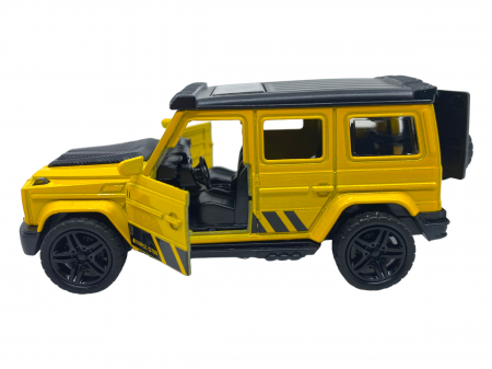 Masinuta copii metalica - SUV galben - cu usi ce se deschid [5]