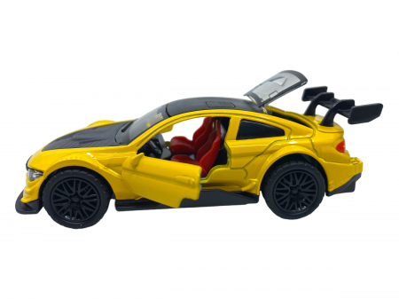 Masinuta copii metalica - Galben cu Negru - cu usi ce se deschid [4]