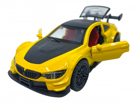 Masinuta copii metalica - Galben cu Negru - cu usi ce se deschid [0]