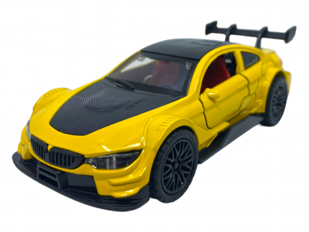 Masinuta copii metalica - Galben cu Negru - cu usi ce se deschid [5]