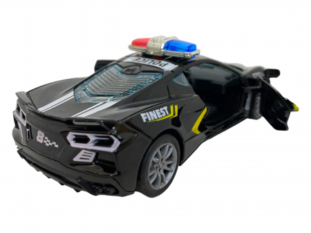 Masinuta de Politie pentru copii, metalica - Neagra  - cu usi ce se deschid [1]