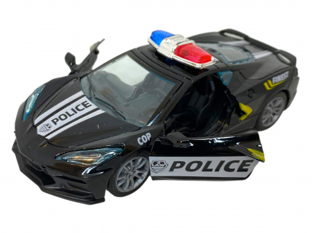 Masinuta de Politie pentru copii, metalica - Neagra  - cu usi ce se deschid [0]