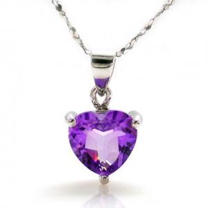 Medalion Ametist Inima pietre pretioase naturale 1 Carat [0]