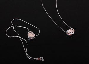 Diamond Heart White & Pink Set Medalion s Cercei y Borealy [4]