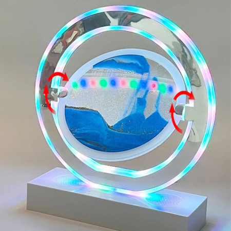 Lampă 3D Blue Moving Sand Art cu difuzor Bluetooth clepsidra, nisipuri miscatoare [1]