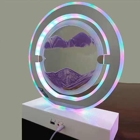 Lampă 3D Blue Moving Sand Art cu difuzor Bluetooth clepsidra, nisipuri miscatoare [3]