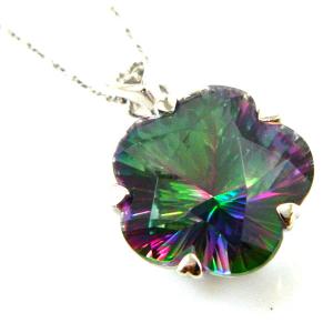 Colier Flower Mystic Topaz Natural Argint & Lantisor Argint Italy [2]