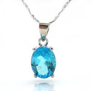 Ocean Blue Topaz Cercei si Colier - Pietre Pretioase Naturale Argint 925 [5]