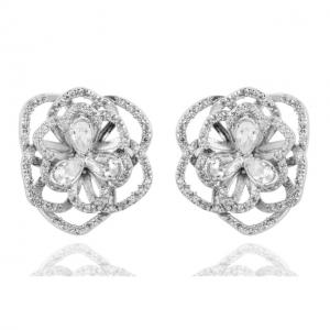 Set Borealy Simulated Sapphire Colier, Cercei, Brosa si Inel Camellia Luxury [4]