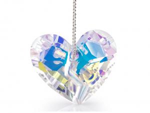 Pandantive Borealy - Pandantiv Heart Glimer Lights 36 mm si lantisor Argint 925 Silver Sterling