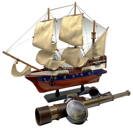 Traveller of the Seas: macheta corabie, luneta functionala, busola alama functionala [0]