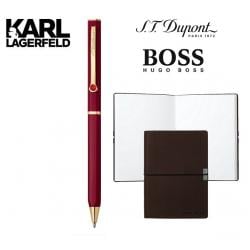 Set Pix DUPONT Lotus Red Lacquer and Gold by Karl Lagerfeld si Note Pad Burgundy Hugo Boss [0]