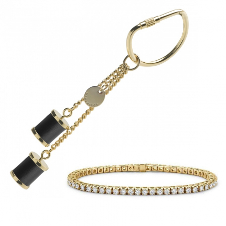 Port Key Breloc Noire Nina Ricci si Bratara Tennis Gold [0]