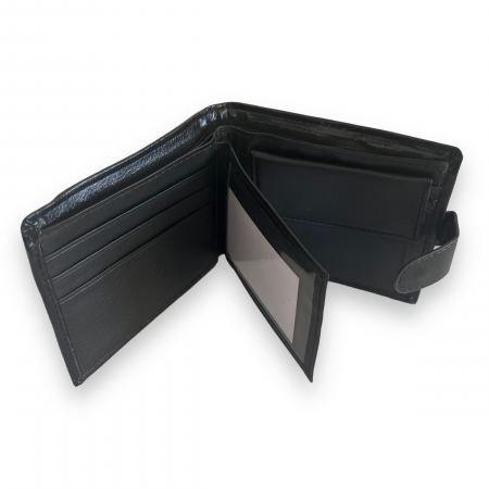 Portofel Barbati, din piele ecologica, negru, 12 x 10 cm [1]