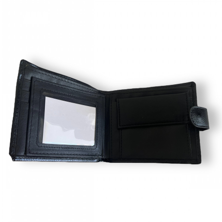 Portofel Barbati, din piele ecologica, negru, 12 x 10 cm [2]
