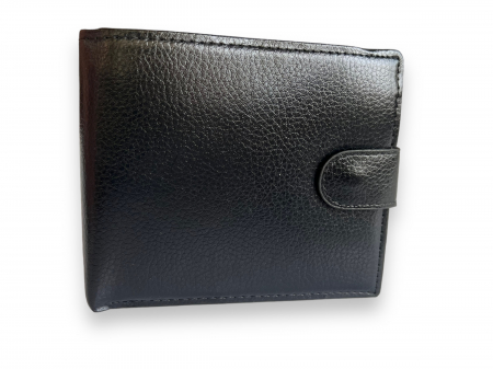 Portofel Barbati, din piele ecologica, negru, 12 x 10 cm [0]