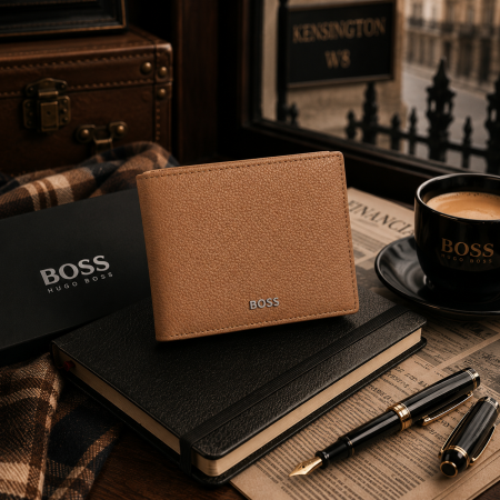 Ocazii Cadouri - Portofel Hugo Boss Kensington Camel – Eleganța Gentlemanului Modern