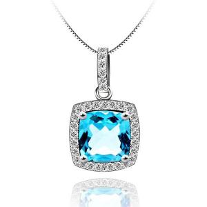 Princess Square Topaz Natural Colier Argint 925 [0]