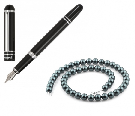 Stilou Cacharel Dandy si Colier Perle Negre Caviar Naturale de Cultura [0]