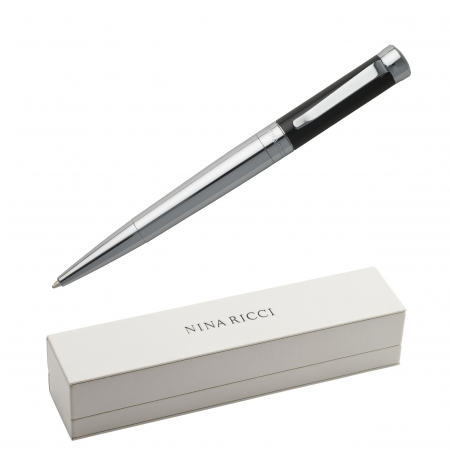 Gift Set Pix Ballpoint Black Nina Ricci si Portofel Piele Naturala Rosie [1]