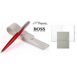 Set Red Royale S.T. Dupont Etui şi Pix si Note Pad Light Grey Hugo Boss [0]