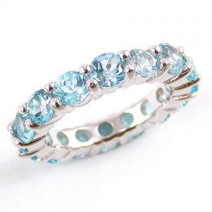 Inel Blue Topaz Natural Eternity 5 carate [0]