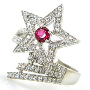 Inel Borealy Argint 925 Rubin Star Marimea 6 [4]