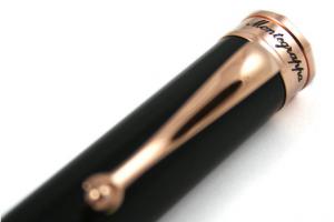 Ducale Black Rose Gold Rollerball by Montegrappa, Made in Italy [2]