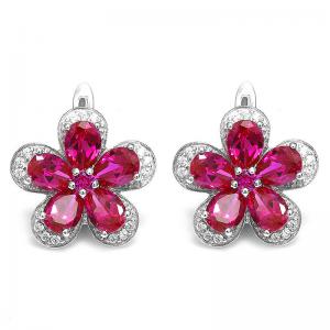 Colier şi Cercei Borealy Rubin Flowers 10 carate & Silver [7]