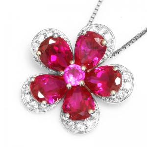 Colier şi Cercei Borealy Rubin Flowers 10 carate & Silver [5]