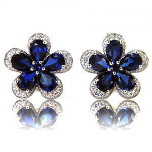 Safir Flowers Colier şi Cercei 10 carate & Silver 925 [1]