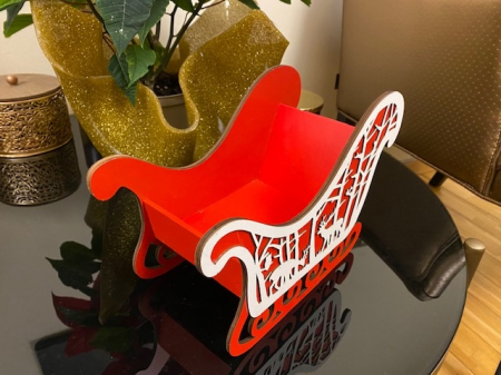 Saniuta decorativa Craciun, din lemn, 25 x 20 cm [1]