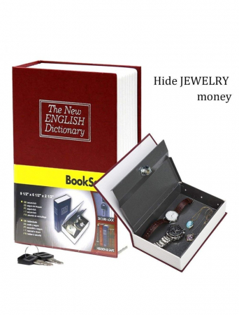 Seif Carte The New English Dictionary 18 cm x 11 cm & Cadou Carti de Joc Aurii [8]