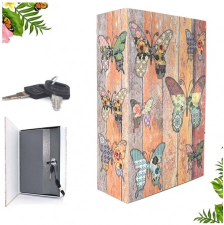 Seif in forma de Carte - Fluturi - Medium size 18 x 12 x 5,5 cm [6]