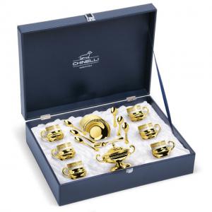 Cadouri pentru Fin - Serviciu de Cafea 6 Persoane Gold Plated by Chinelli - made in Italy