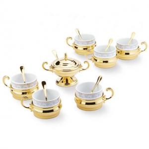 Serviciu de Cafea/ Ceai 6 Persoane Gold Plated by Chinelli - made in Italy [1]