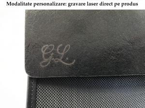 Set Servieta neagra Piele Naturala cu Trei Compartimente [4]
