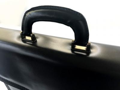 Set Servieta neagra Piele Naturala cu Trei Compartimente [3]