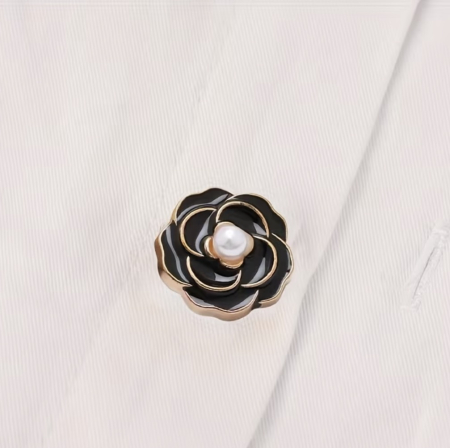 Butoni Damă Aurii Floare cu Perle Set Elegant [3]
