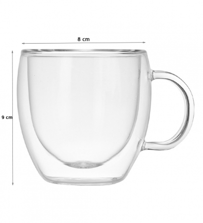 Set 2 Cani Cappuccino din sticla dubla 180 ml Kitchen [3]