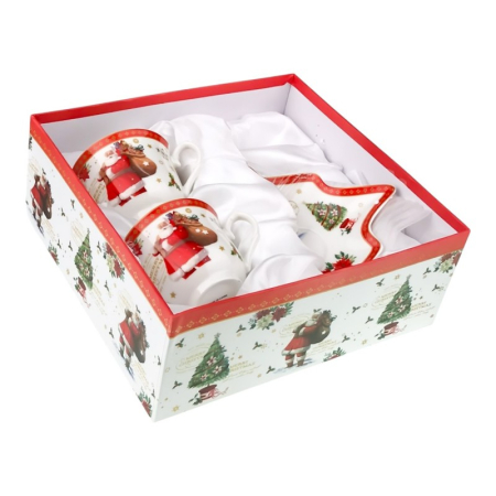 Set 2 cesti + 2 farfurii in forma de brad de Craciun [1]