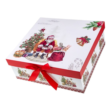 Set 2 cesti + 2 farfurii in forma de brad de Craciun, White Winter [2]