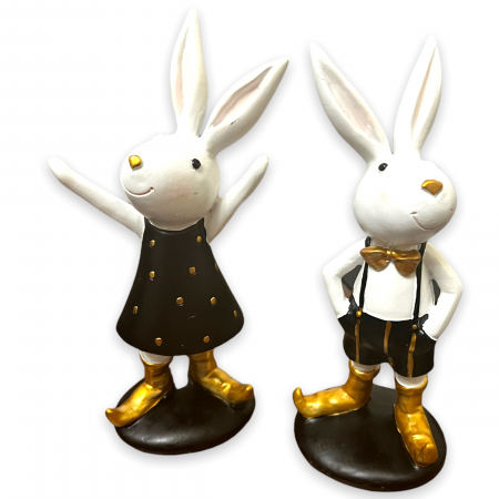 Set 2 Decoratiuni Paste Iepurasi Gold [0]