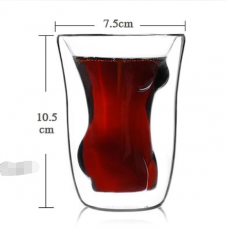 Set 2 Pahare din sticla dubla Beauty Body 180 ml [3]