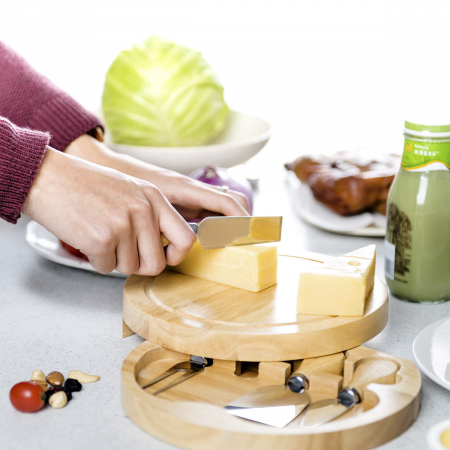 Set 4 cuțite pentru brânză Professional si suport lemn [7]