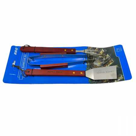 Set 3 ustensile pentru grătar gravate cu mesajul Pofta Buna [0]