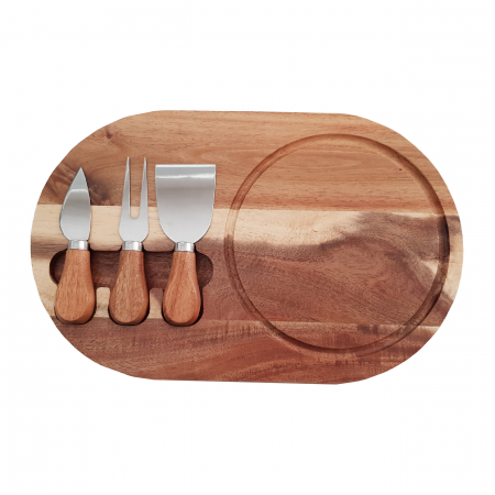 Set 3 cuțite pentru brânză Cheese si suport lemn [0]