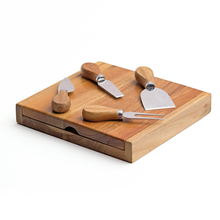 Set 4 cuțite pentru brânză Wooden Box [5]