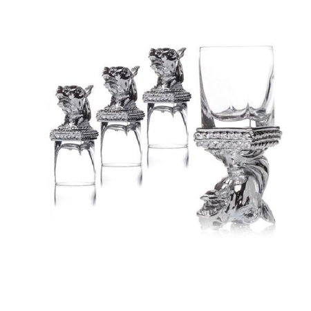 Cadouri pentru Nasi - Set 4 Pahare Vodka Cavallo, by Chinelli - made in Italy