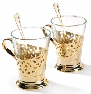 Set de cafea/ ceai 6 persoane DEL TRENO placat cu aur galben by Chinelli, made in Italy [2]